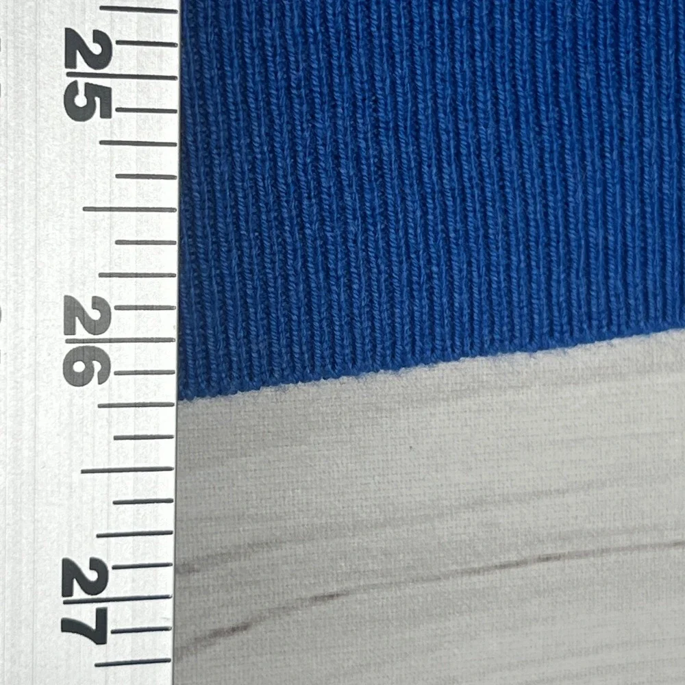 J.Crew V-Neck Sweater Mens Medium Blue Solid Cotton Cashmere Blend Pullover Knit
